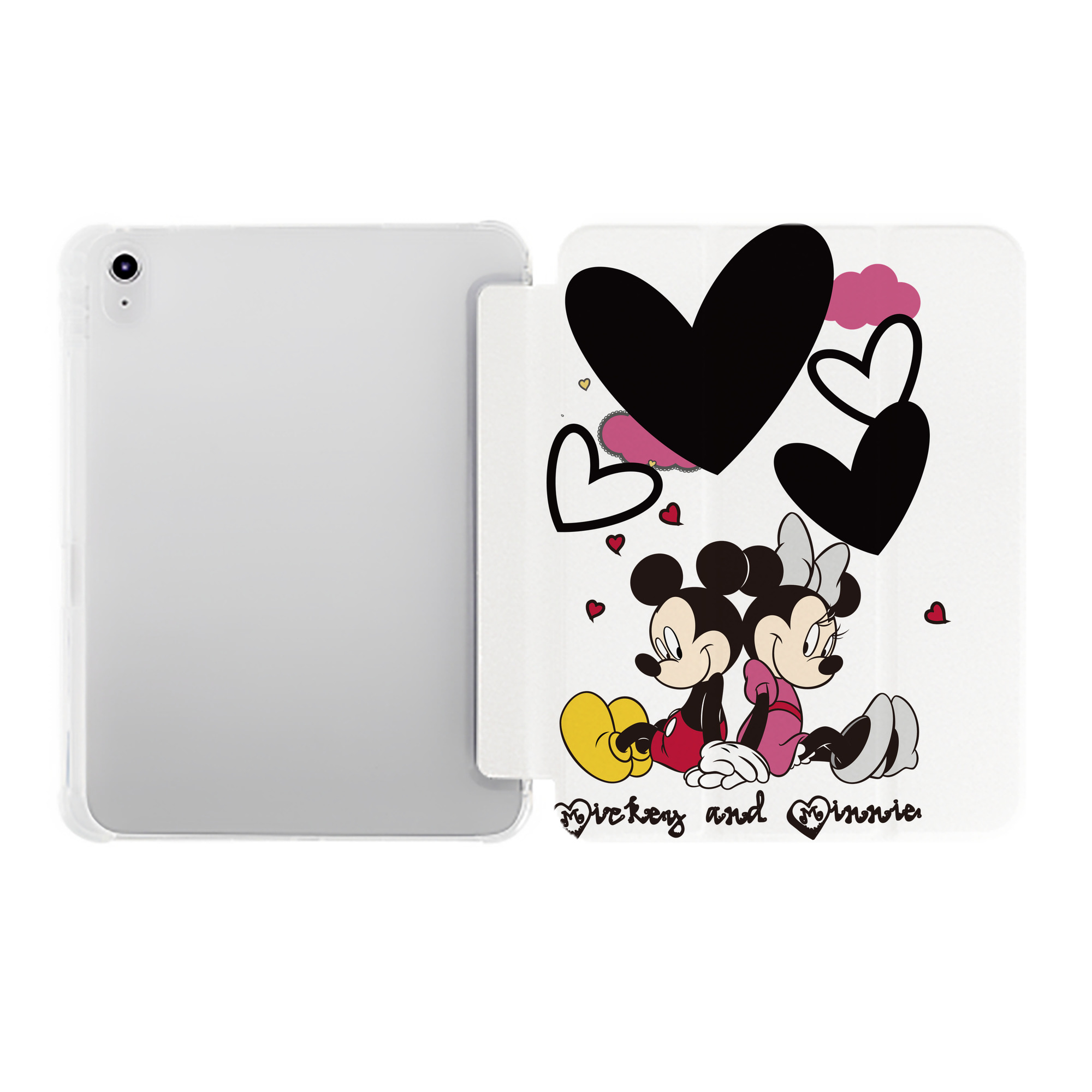 （画像用） ミッキーマウス Mickey Mouse IPad ケース ペン収納付き 三つ折りスタンド PUレザー×シリコン 対応機種9.5/10.5/10.9インチ